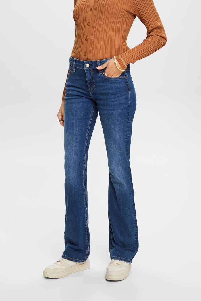 Bootcut Jeans mit mittlerer Bundhöhe, BLUE MEDIUM WASHED, detail image number 0