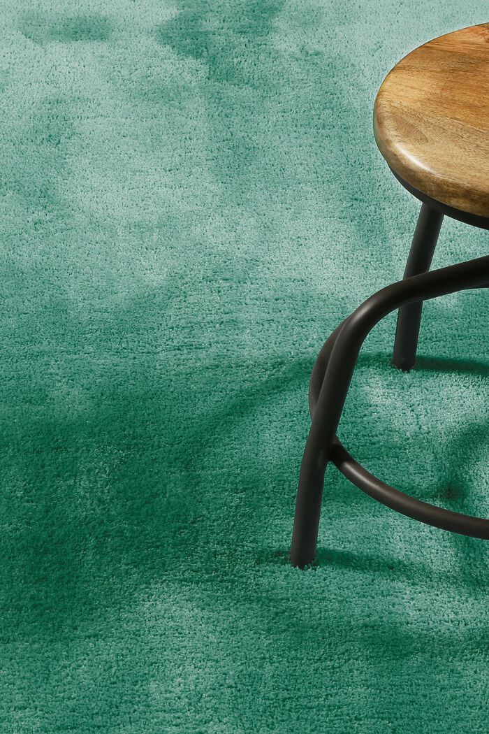 Hochflor-Teppich im unifarbenen Design, EMERALD GREEN, detail image number 3