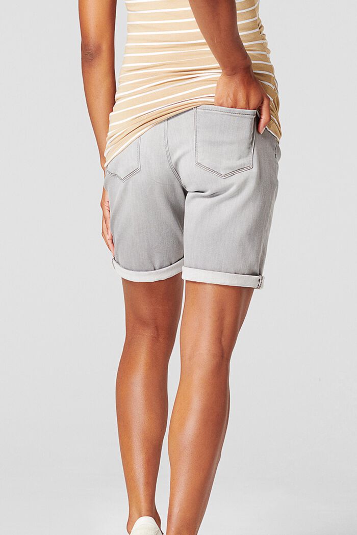 Jeans-Shorts mit Überbauchbund, GREY DENIM, detail image number 2
