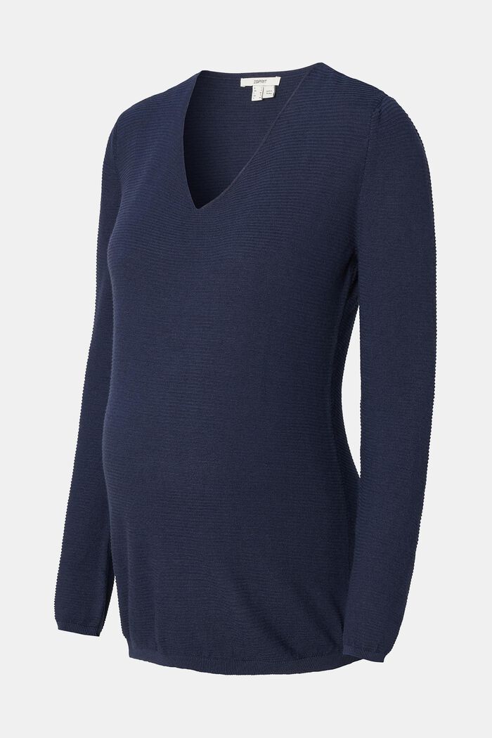 Pullover mit V-Ausschnitt, DARK BLUE, detail image number 4