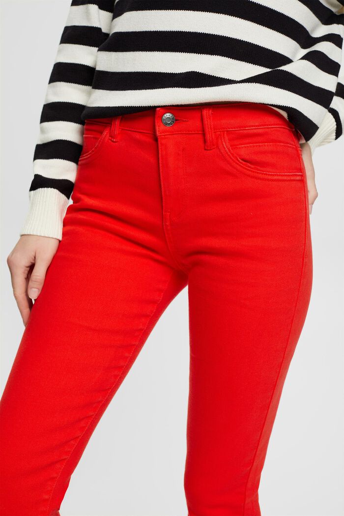 Mid-Rise-Stretchjeans in schmaler Passform, RED, detail image number 2
