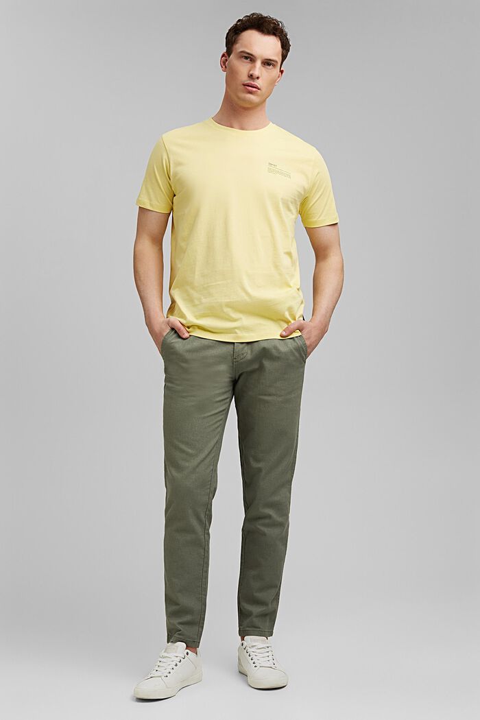 Jersey-T-Shirt mit Print, 100% Bio-Baumwolle, LIGHT YELLOW, detail image number 5