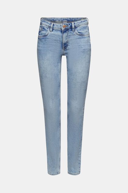 Mid-Rise-Stretchjeans in Slim Fit, BLUE LIGHT WASHED, overview