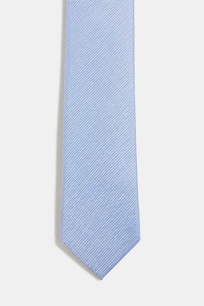 100% Seide: Krawatte mit Struktur, LIGHT BLUE, detail image number 0