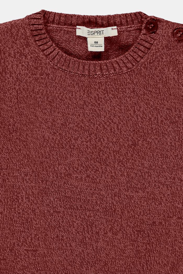 Bunt melierter Pullover aus Organic Cotton, DARK MAUVE, detail image number 2