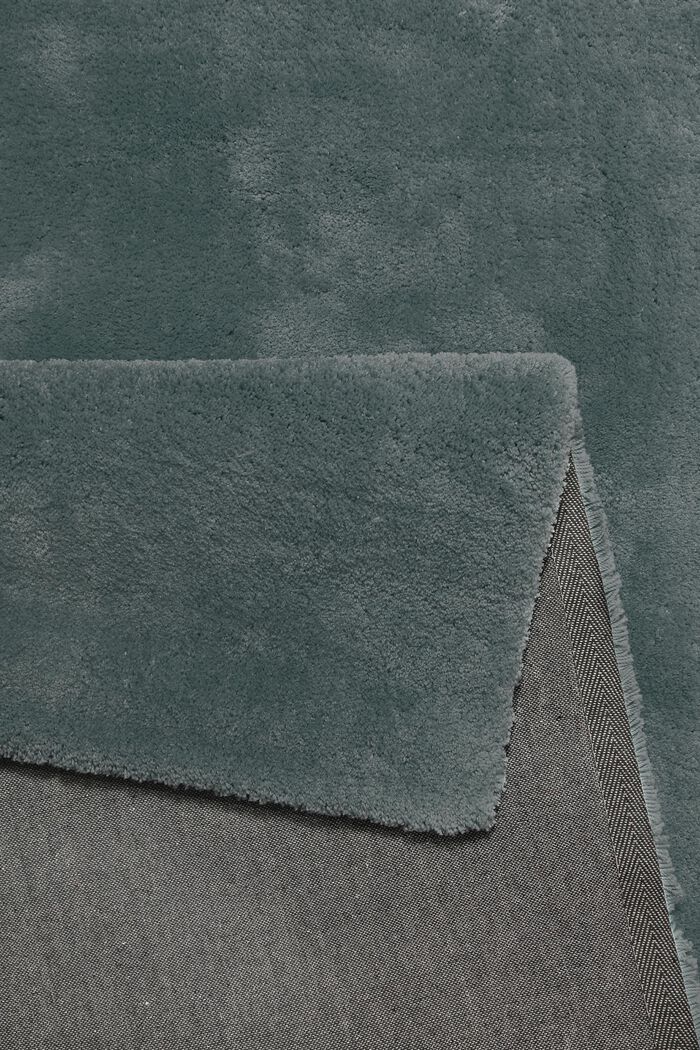 Hochflor-Teppich im unifarbenen Design, DUSTY GREEN, detail image number 3