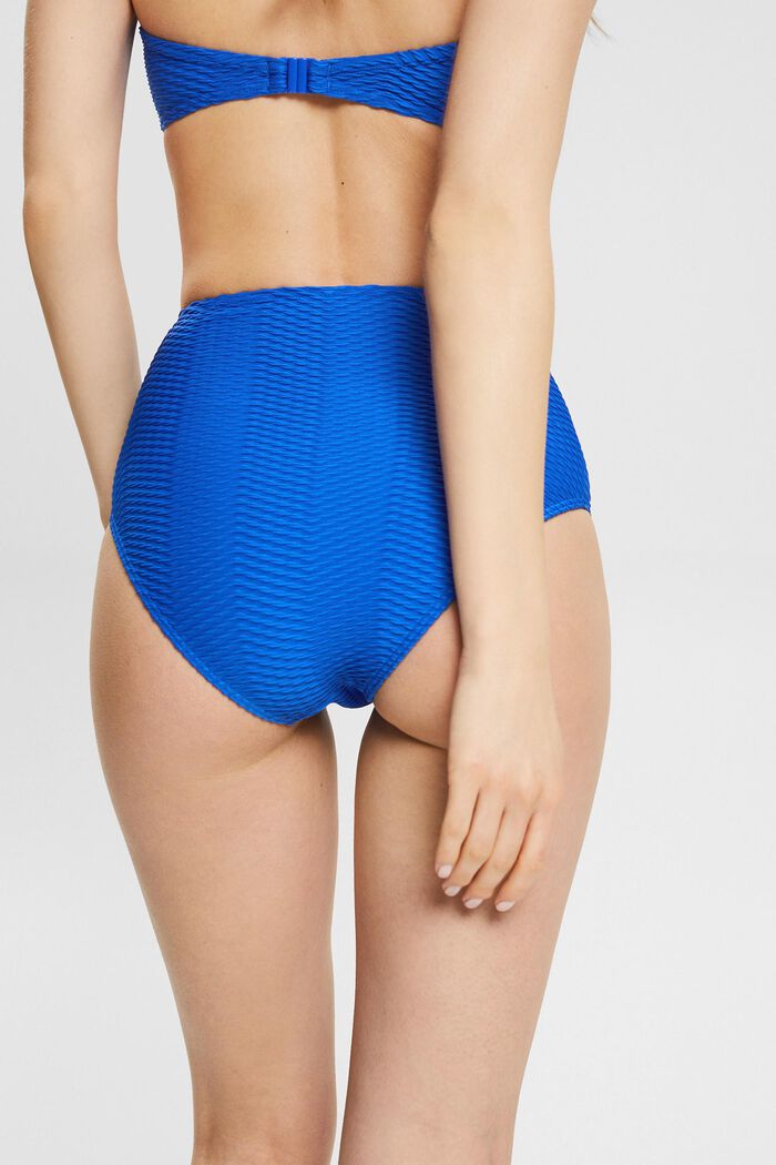 High Waist Bikinihose mit Strukturstreifen , BRIGHT BLUE, detail image number 3