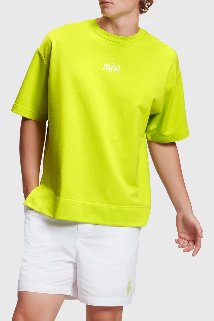Relaxed Fit Sweatshirt mit neonfarbigem Print, LIME YELLOW, detail image number 0