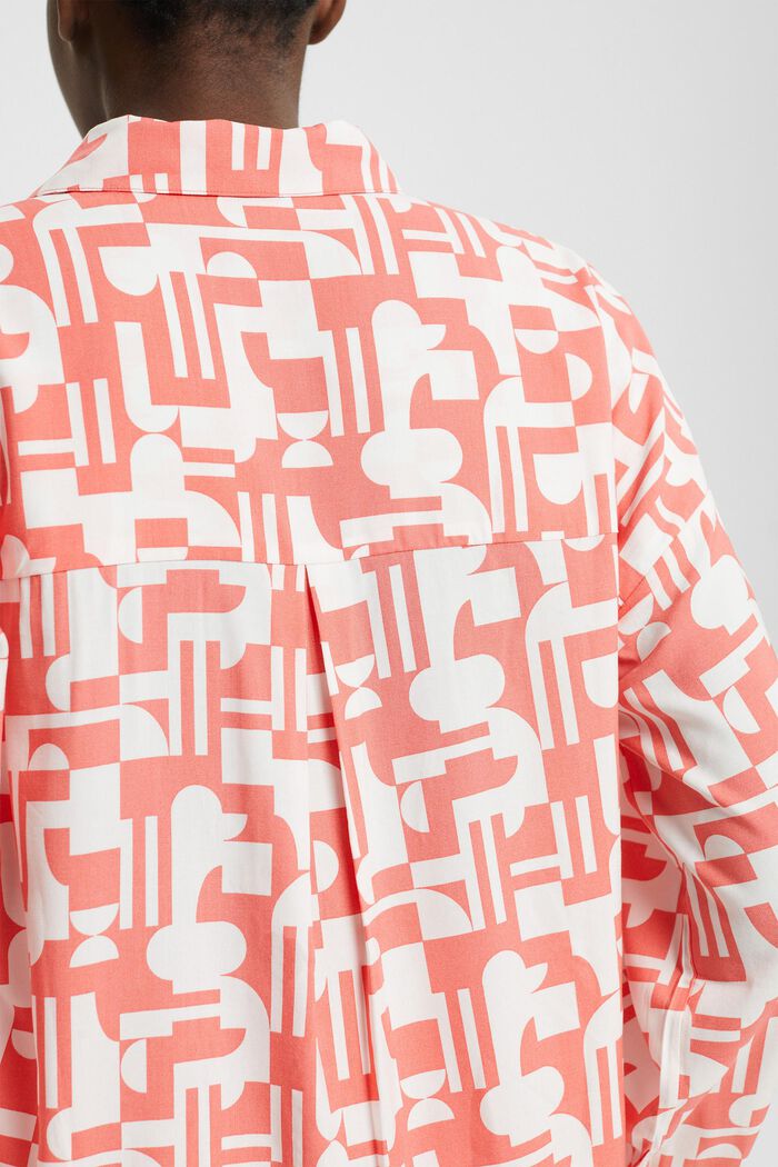 Pyjama mit Print, LENZING™ ECOVERO™-Viskose, CORAL, detail image number 4