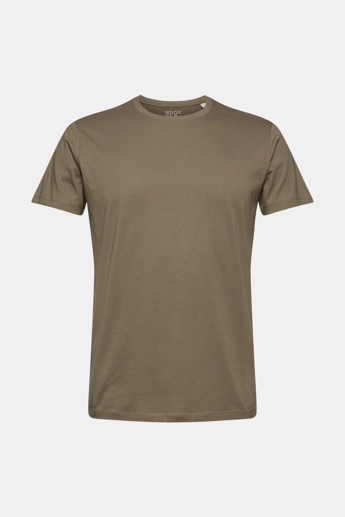 Jersey-T-Shirt aus 100% Bio-Baumwolle, DARK KHAKI, detail image number 0
