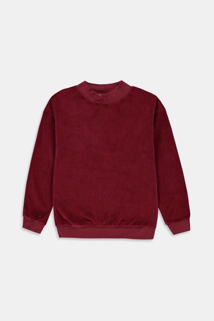 Sweatshirt aus Samt, DARK RED, overview