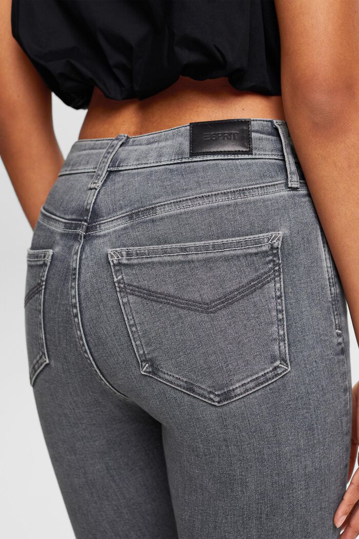 Skinny Jeans mit hohem Bund, GREY MEDIUM WASHED, detail image number 4