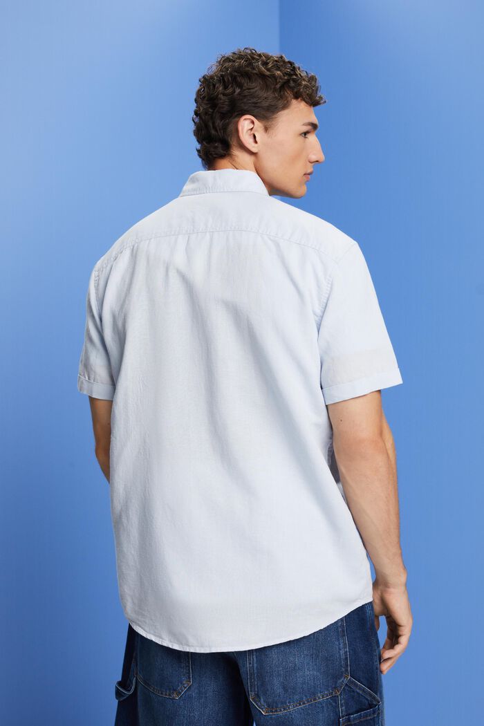 Kurzärmliges Hemd aus Baumwolle-Leinen-Mix, LIGHT BLUE, detail image number 3