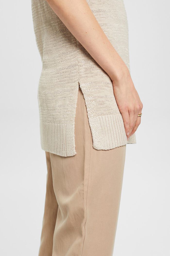 Pullover im Tunika-Stil mit V-Ausschnitt, LIGHT TAUPE, detail image number 2