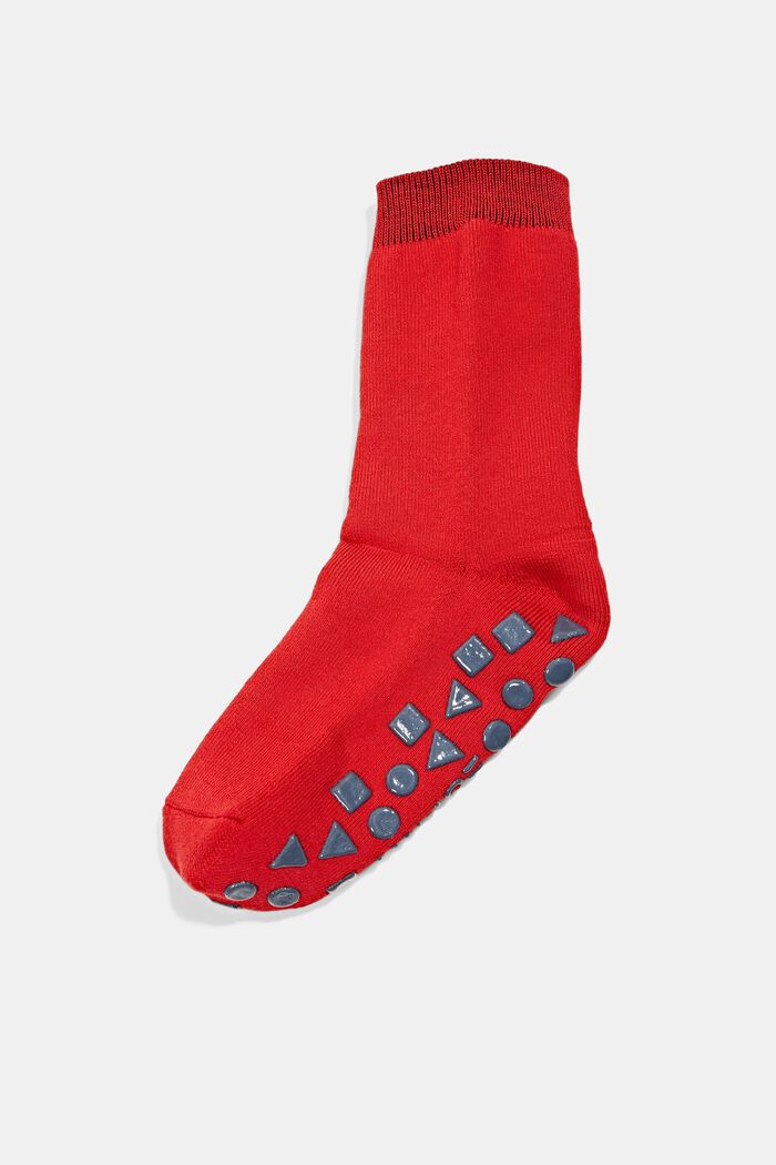 Anti-Rutsch-Socken aus Bio-Baumwoll-Mix, RED PEPPER, detail image number 0
