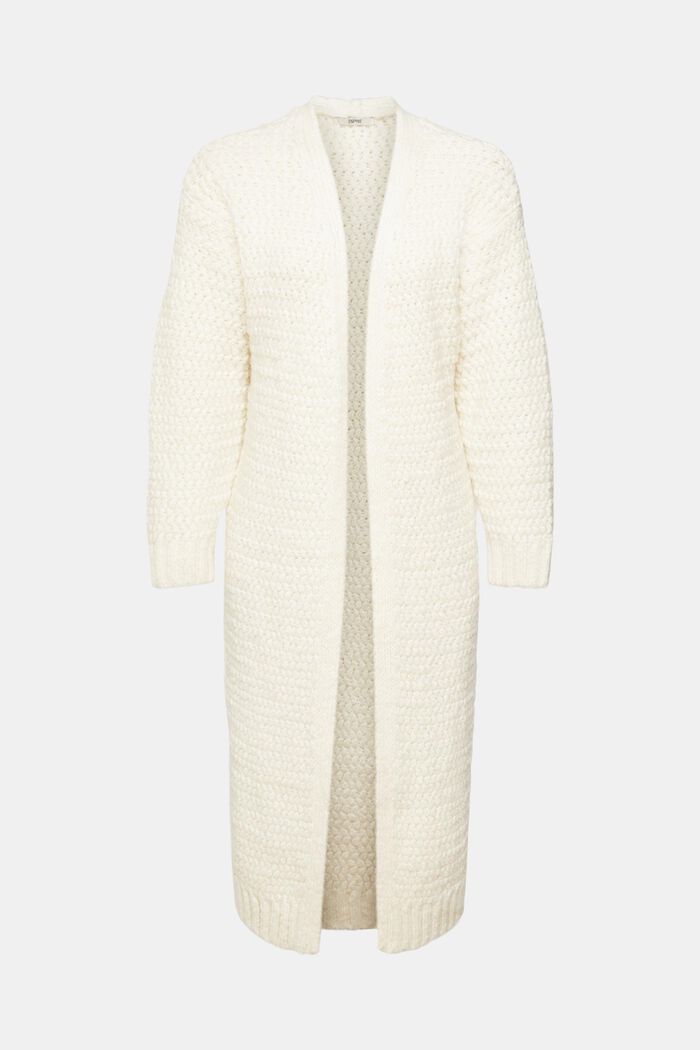 Long-Cardigan aus Wollmix, OFF WHITE, detail image number 6