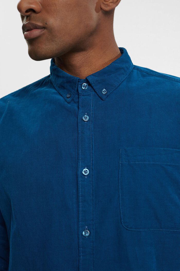Button-Down-Hemd aus Cord, PETROL BLUE, detail image number 3