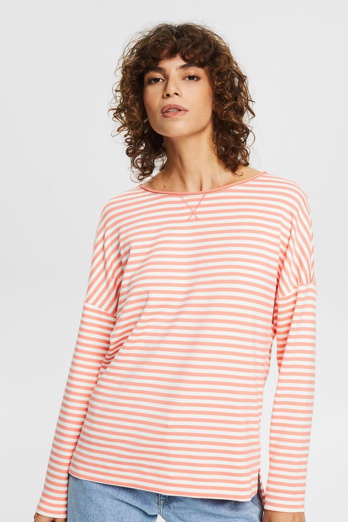 Women Sweatshirts & -jacken | Gestreiftes Lonsleeve mit High-Low-Saum - ZS99651