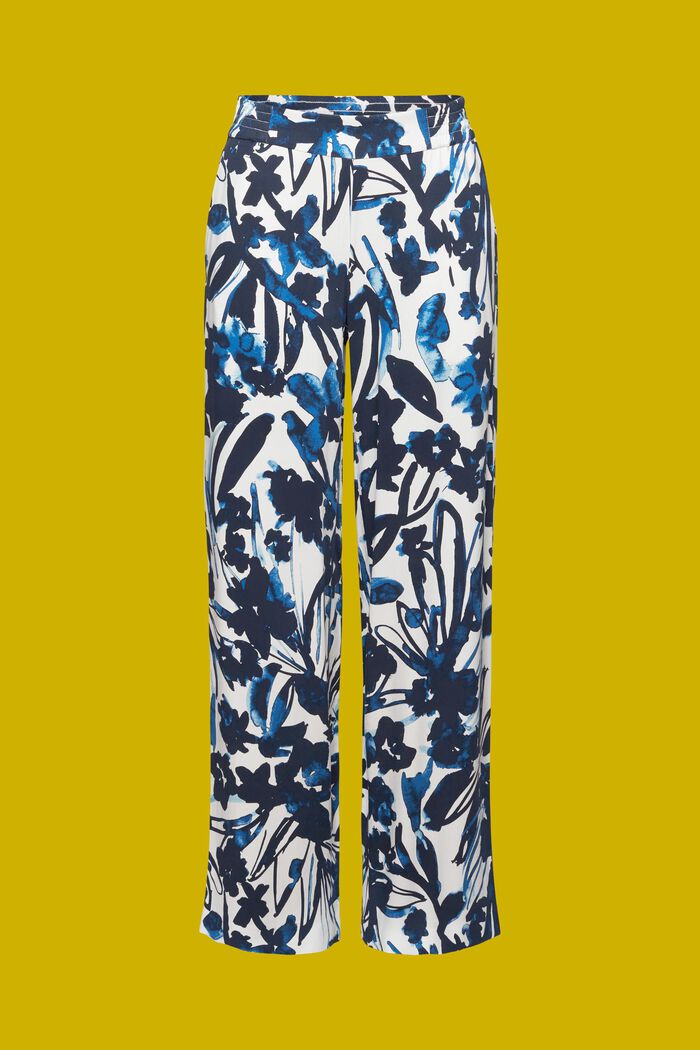 Leichte Hose mit weitem Bein, LENZING™ ECOVERO™, DARK BLUE, detail image number 6
