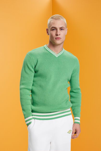Pullover mit V-Ausschnitt, nachhaltige Baumwolle