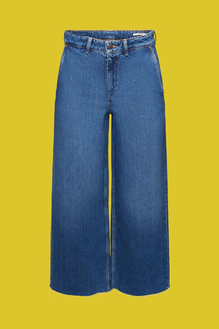 Culotte-Jeans mit hohem Bund, BLUE MEDIUM WASHED, detail image number 6