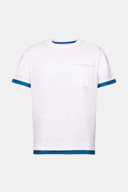 Rundhals-T-Shirt im Lagenlook, 100 % Baumwolle