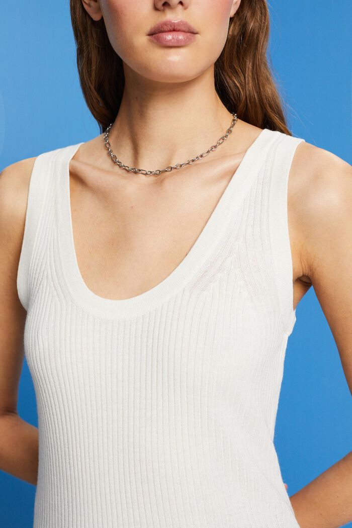 Tank Top in Rippstrick, OFF WHITE, detail image number 2