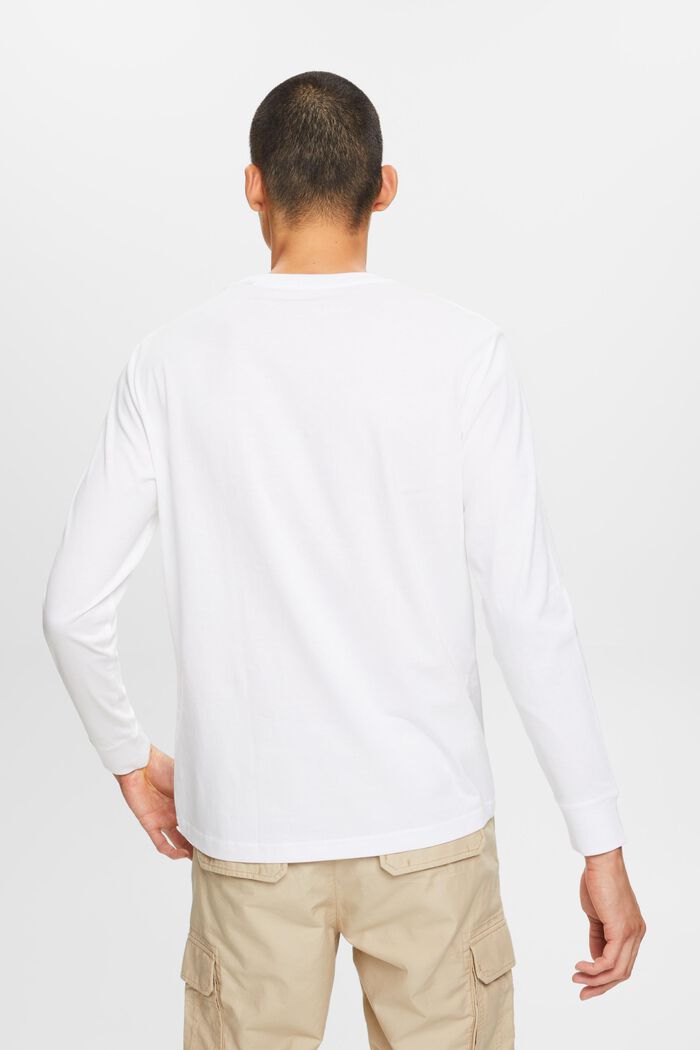 Langarm-Top aus Jersey, 100 % Baumwolle, WHITE, detail image number 3