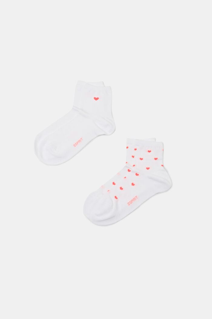 2er-Pack Socken mit Herzprint, WHITE, detail image number 0