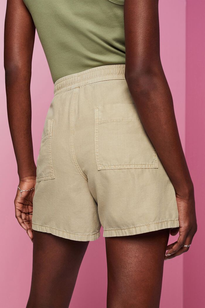 Shorts im Casual-Look mit elastischem Bund, DUSTY GREEN, detail image number 4