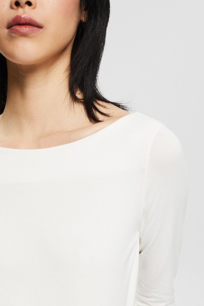 Shirt mit 3/4 Ärmeln aus Bio-Baumwolle, OFF WHITE, detail image number 2