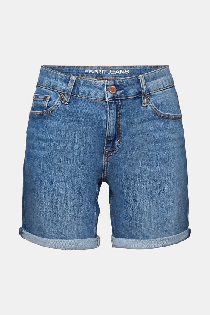 Jeans-Shorts mit mittelhohem Bund, BLUE LIGHT WASHED, detail image number 7