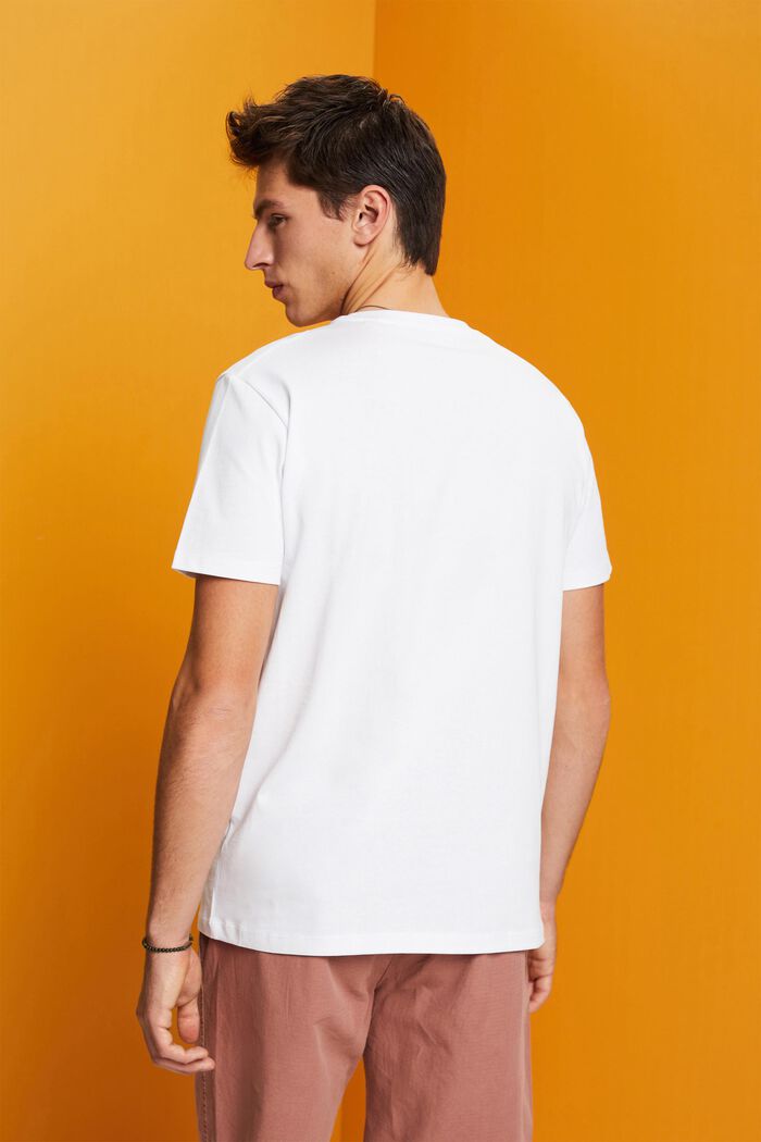Jersey-T-Shirt mit Print , 100% Baumwolle, WHITE, detail image number 3