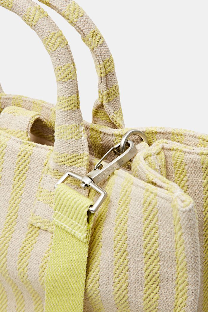 Gestreifter Shopper, LIME YELLOW, detail image number 1