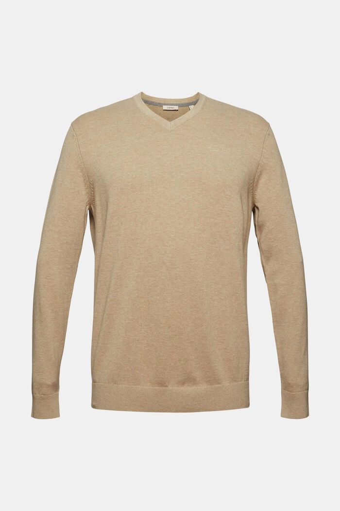 Basic Pullover aus 100% Pima Baumwolle, BEIGE, overview