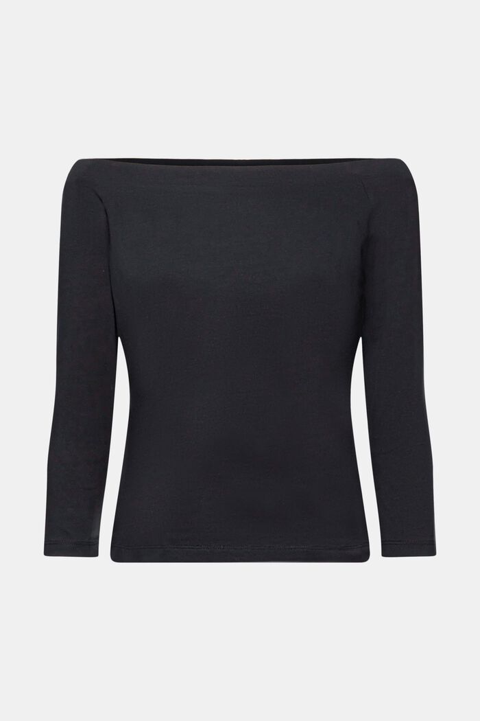 Schulterfreies Shirt aus Baumwolle, BLACK, detail image number 5