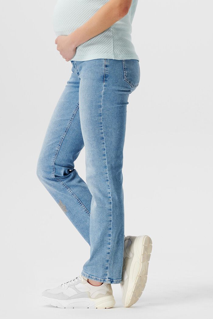 Jeans mit geradem Beinverlauf und Überbauchbund, LIGHTWASH, detail image number 3