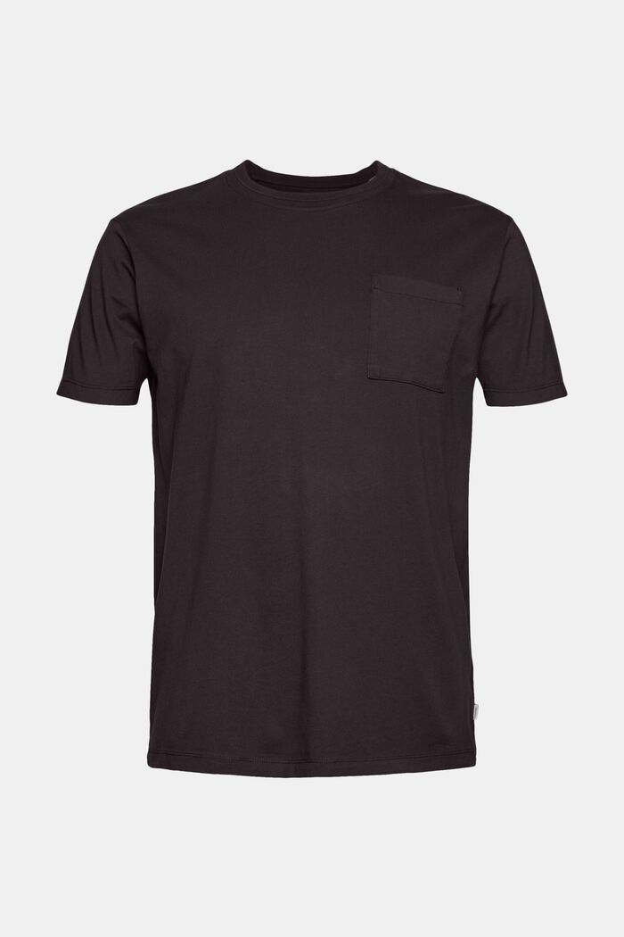 Jersey-T-Shirt mit Brusttasche, BLACK, overview