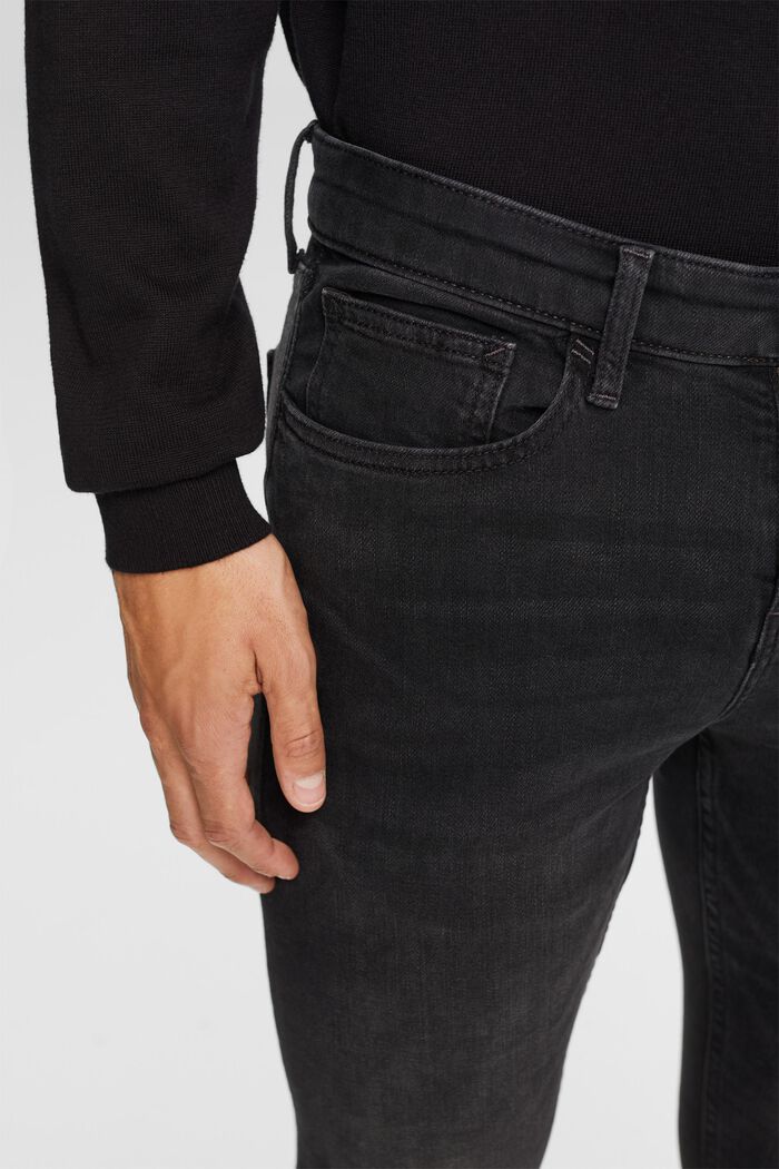 Recycelt: Skinny Jeans, BLACK DARK WASHED, detail image number 2