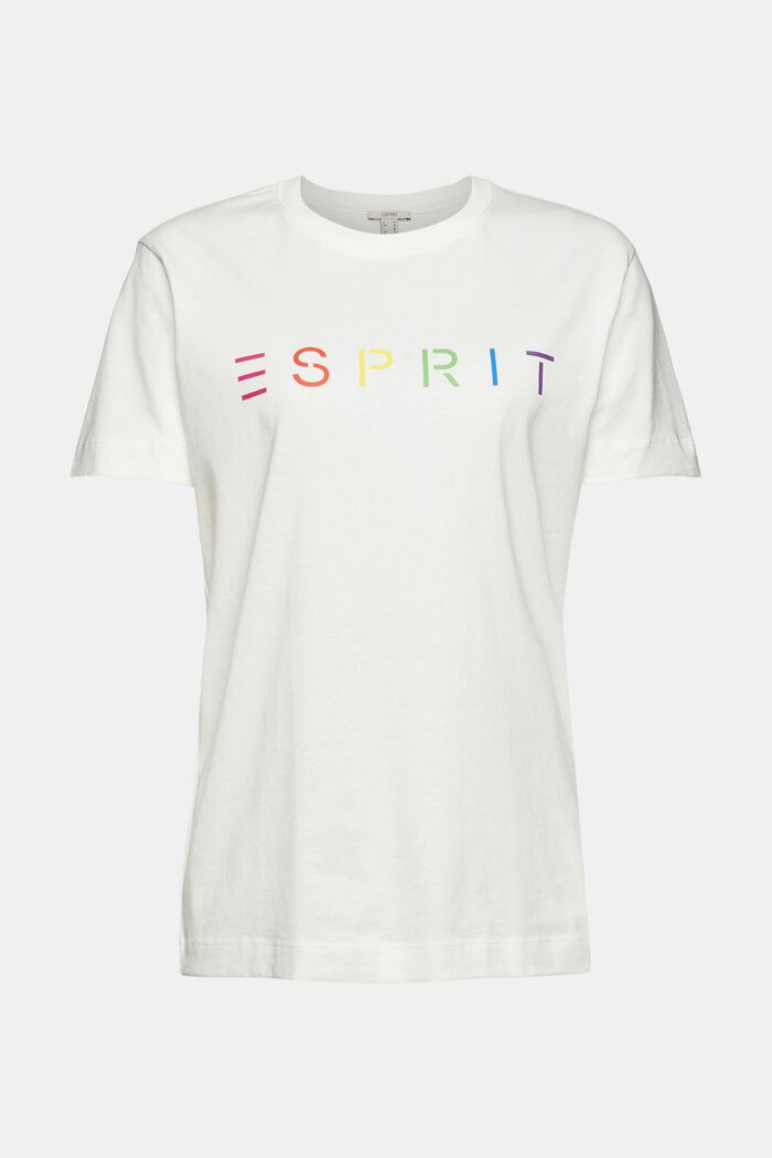 T-Shirt mit Logo-Print, Bio-Baumwolle, OFF WHITE, detail image number 6