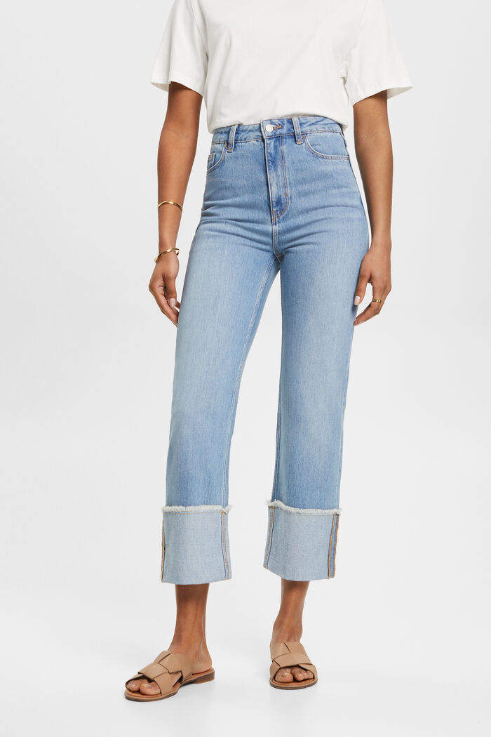 Verkürzte Jeans mit fixiertem Umschlag, TENCEL™, BLUE LIGHT WASHED, detail image number 0