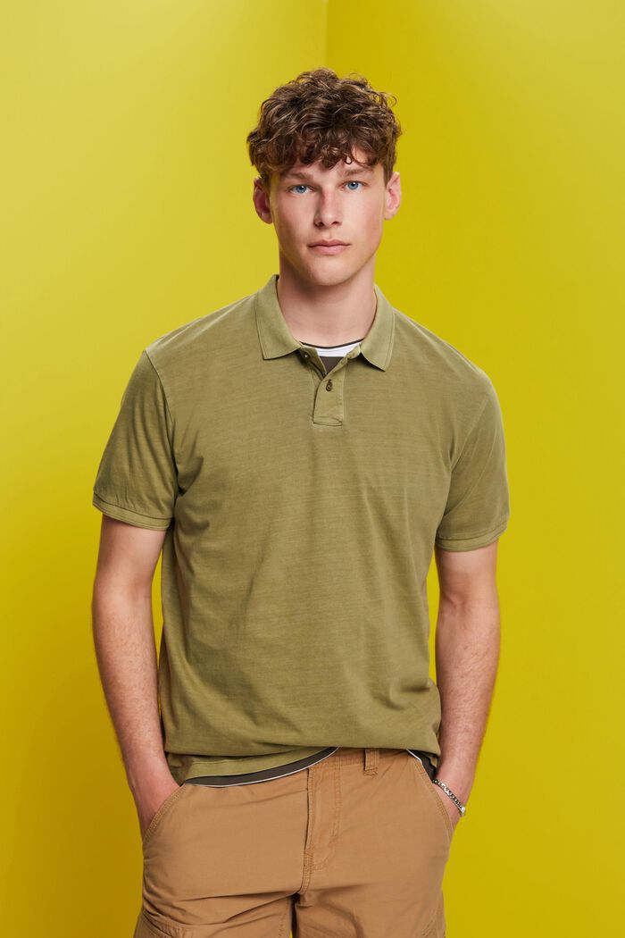 Poloshirt aus Jersey, OLIVE, detail image number 0