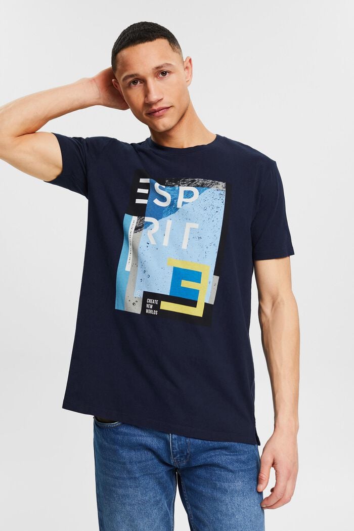 Men T-Shirts & Langarmshirts | Jersey-T-Shirt mit großem Frontprint - SS14181