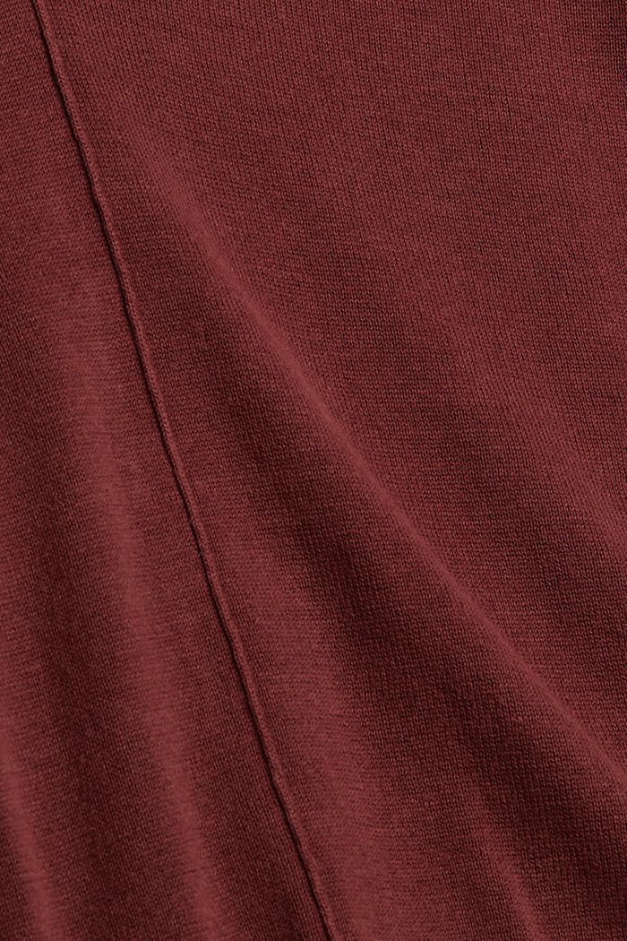V-Ausschnitt-Pullover, 100% Baumwolle, GARNET RED, detail image number 4