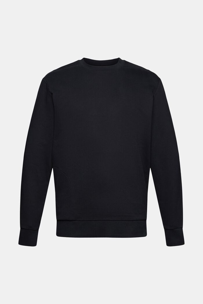 Sweatshirt mit Zippertasche, BLACK, overview