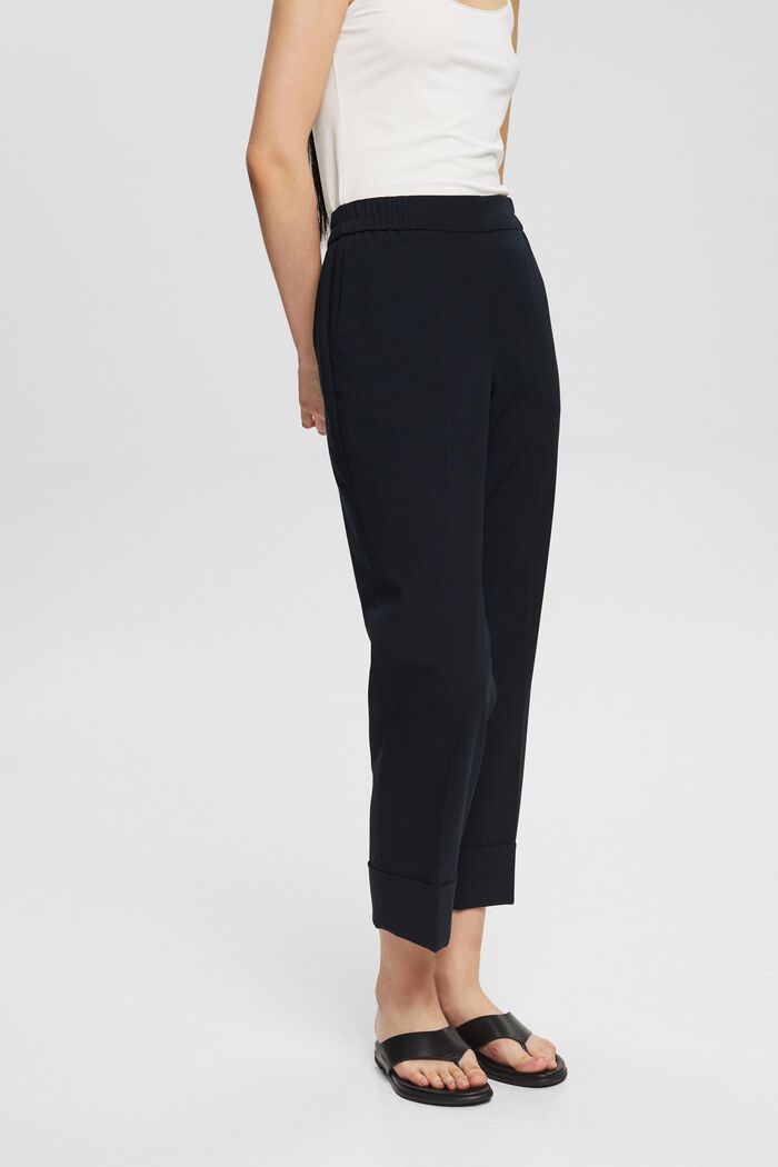 Mid-Rise-Pants im Cropped Fit, BLACK, detail image number 1