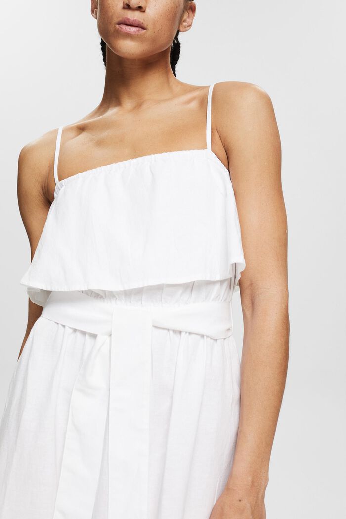 Mit Leinen: Kleid mit verstellbaren Trägern, WHITE, detail image number 2