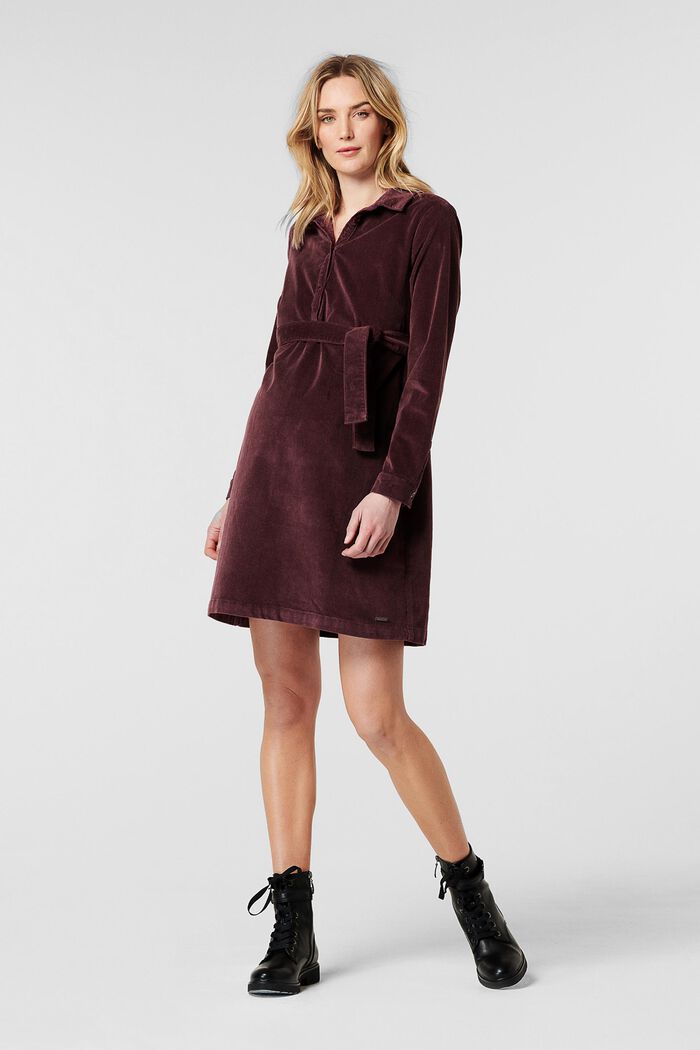 Stillfreundliches Kord-Kleid aus Baumwolle, COFFEE, detail image number 0