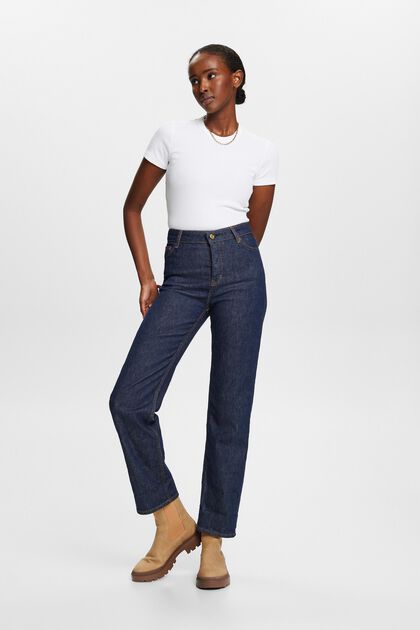 Premium Selvedge-Jeans: gerade Passform-hoher Bund