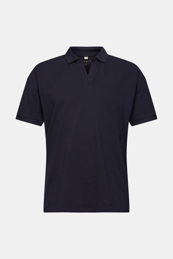 Piqué-Poloshirt aus Baumwolle, NAVY, overview